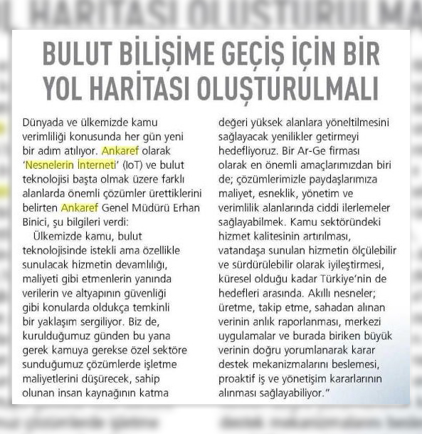 Bulut Bilişime Geçiş için bir Yol Harıtası Oluşturulmalı