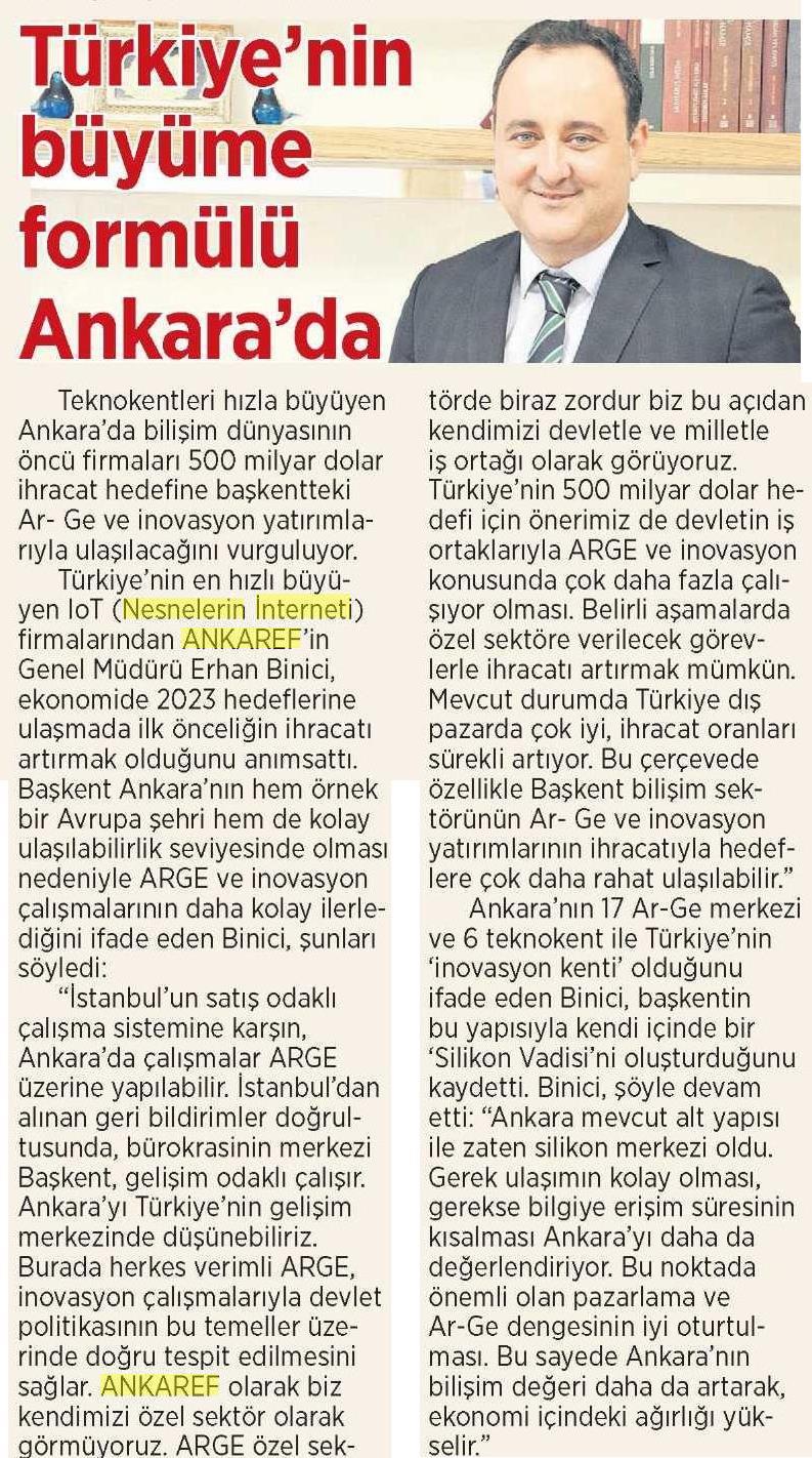 Türkiyenin büyüme formülü Ankarada