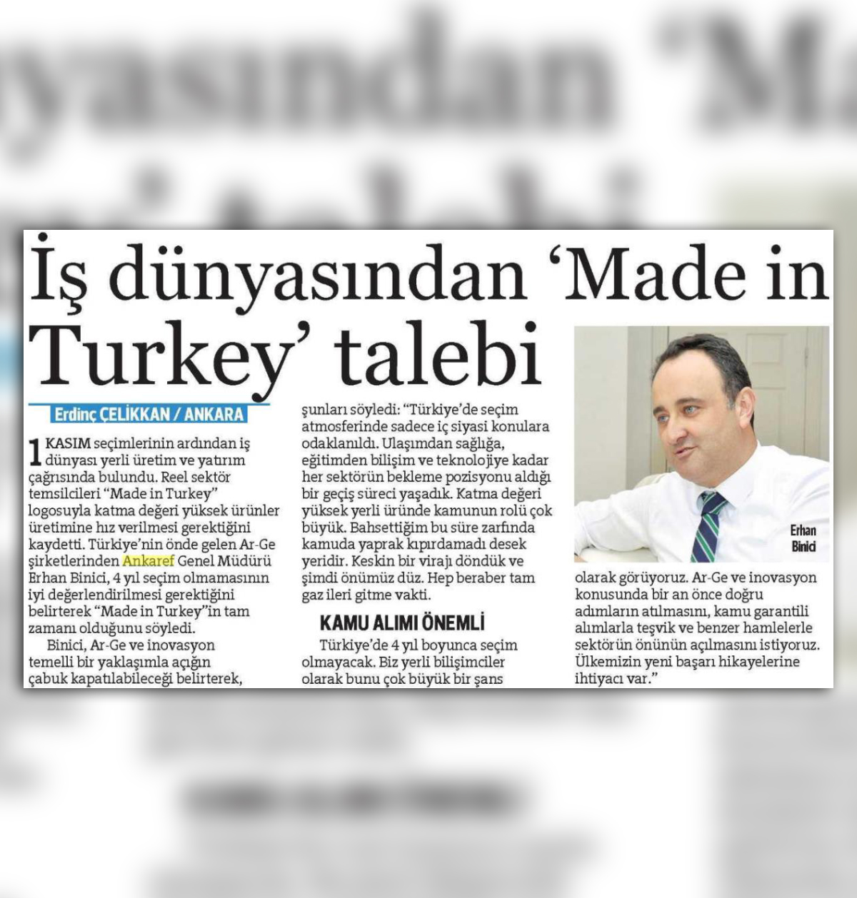 İş Dünyasından Made in Turkey Talebi