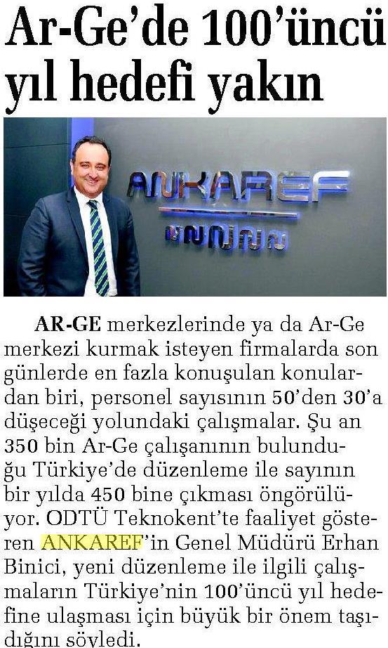 Ar-Ge'de 100'üncü yıl hedefi yakın